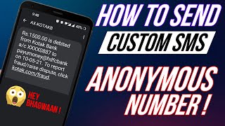 How to Send Custom SMS without showing number  Send SMS with Fake Number without any App 2021 [upl. by Inalem]