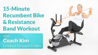 15Minute Recumbent Bike Workout with Resistance Bands [upl. by Segalman634]