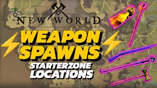 New World  ALL Starter WEAPON Locations  MB  WW [upl. by Halstead]