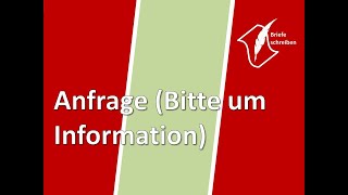 Briefe schreiben Anfrage Bitte um Information [upl. by Eerat]