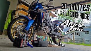 How to change Oil and Filter in 20 minutes on the Honda Africa Twin Super Easy [upl. by Iolande]