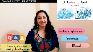 Class 10th First Flight  A LETTER TO GOD [upl. by Naesyar677]