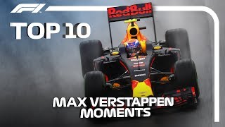 Top 10 Moments of Max Verstappen Magic in F1 [upl. by Nido]