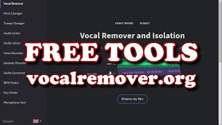 FREE ONLINE TOOLS  Vocal Remover [upl. by Elbertina]