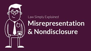 Misrepresentation and Nondisclosure  Contracts  Defenses amp Excuses [upl. by Homans616]