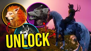 How To Unlock Mounts Horse Wolf amp Lion  New World Expansion [upl. by Daile]