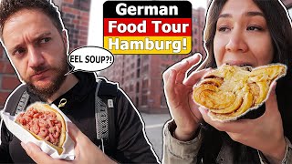 GERMAN FOOD TOUR  HAMBURG Street Food Fancy Fish amp Weird Northern Dishes [upl. by Yerfoeg664]