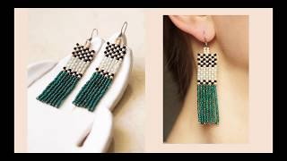 Seed bead geometric earrings tutorial for beginners [upl. by La]