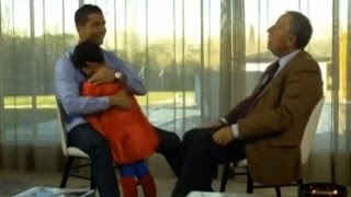 Cristiano Ronaldos son interrupts interview as Superman  English subtitles [upl. by Ymmaj]