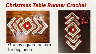 Christmas Table Mat Crochet Tutorial for beginners [upl. by Enelkcaj]