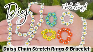 Beading Basics Easy Daisy Chain DIY Seed Bead Rings amp Bracelet [upl. by Lucas]