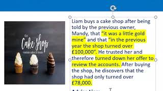 How to apply misrepresentation Liam cupcake scenario [upl. by Botnick]