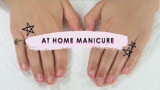 AT HOME MANICURE  for beginners [upl. by Mairb]