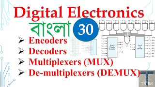 Digital Electronics Bangla 30  Multiplexer DeMultiplexer Encoder Decoder MUX DeMUX  Tajim [upl. by Yma]