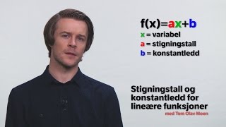 Stigningstall og konstantledd for lineære funksjoner [upl. by Shirline986]