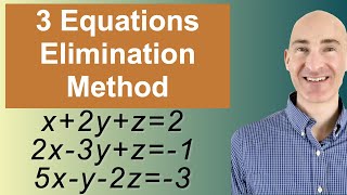 Solving Systems of 3 Equations Elimination [upl. by Nashoma]