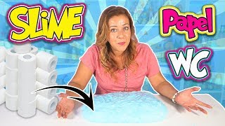 SLIME con PAPEL higiénico  TOILET PAPER SLIME  COMO SE HACE SLIME [upl. by Dorcia]