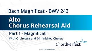 Bachs Magnificat Part 1  Magnificat  Alto Chorus Rehearsal Aid [upl. by Ilarin]