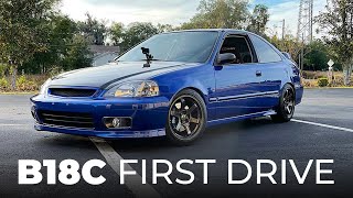 First Drive In My JDM ITR B18C Swapped 2000 Honda Civic Si [upl. by Pearlman]