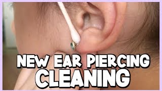 HOW TO CLEAN YOUR NEWLY PIERCED EARS  Ear Piercing Aftercare [upl. by Narret999]