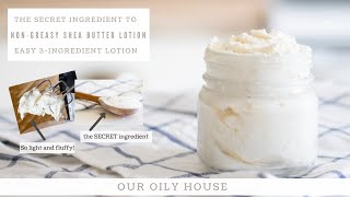 The Easiest Shea Butter Lotion Recipe  ONLY 3INGREDIENTS [upl. by Neelrad]