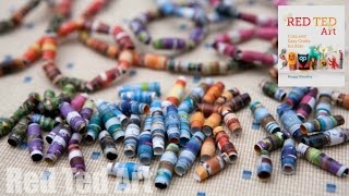 How to make Paper Beads from Magazines [upl. by Nemajneb]