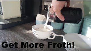 How to Get More Froth from Your Nespresso Coffee Aeroccino  Nespresso tips and help [upl. by Ateuqahs]