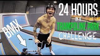 24H OVERNIGHT CHALLENGE IN TRAMPOLINE PARK BMX [upl. by Orabla]