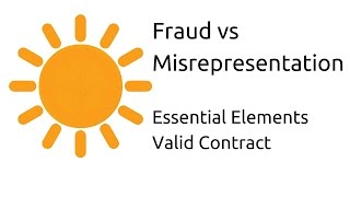 Fraud vs Misrepresentation  Other Essential Elements of a Valid Contract  CA CPT  CS amp CMA [upl. by Brighton42]