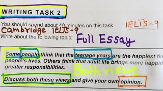 IELTS Writing Task2 Discuss Both Views  ielts9  TEST B [upl. by Loria660]