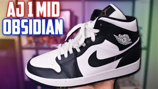 Air Jordan 1 Mid OBSIDIAN Review and OnFeet [upl. by Nissa]